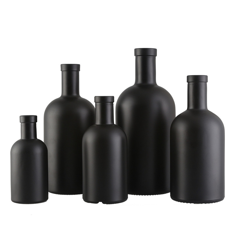 black color liquor aspect glass bottle 