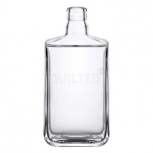 700 ml flat flint liquor glass vodka bottle with cover