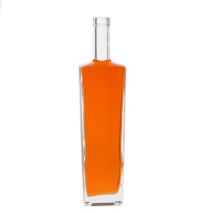 700ml clear trapeziod shape glass alcohol bottles