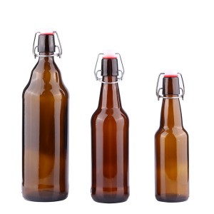 Glass Beer Bottle with Easy Wire Swing Cap