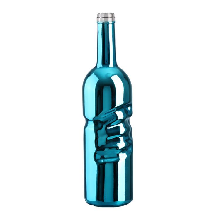 bule wine bottle