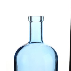 Custom 1000 ml color glass liquor bottle with cork lid