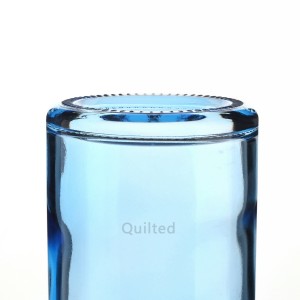 1000 ml blue color liquor round glass bottle with cork