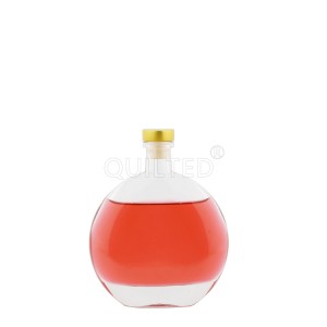Flat round 200 ml liquor glass whisky bottle