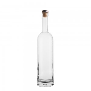 Custom round shape 500 ml liquor glass bottle