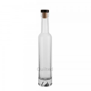 Bulk 200 ml thin clear liquor glass bottle with lid