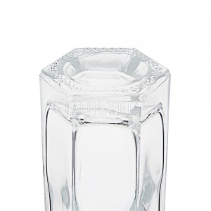 375 ml Hexagonal shape liquor glass brandy bottle