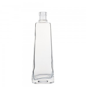 Design clear glass 700 ml liquor bottle with cork