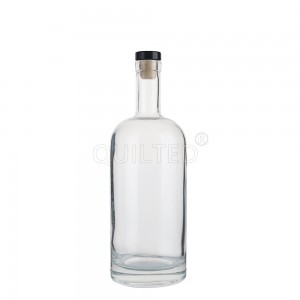 China 700 ml round liquor glass gin bottle with lid