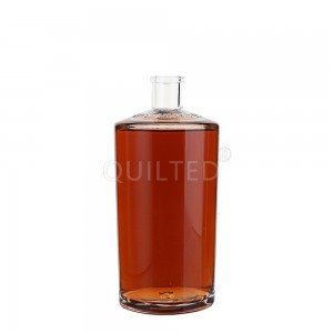 Round shape 500 ml clear liquor glass vodka bottle