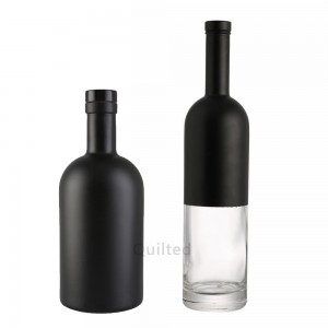 Custom 500 ml clear frosted liquor brandy bottle