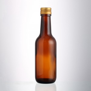 187 ml amber color liquor wine bottle with screw