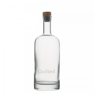 500 ml custom liquor glass bottle with cork