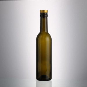 375 ml brown color wine liquor glass bottle with cork – QLT