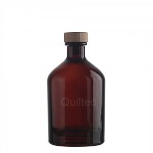700 ml amber liquor round shape glass bottle