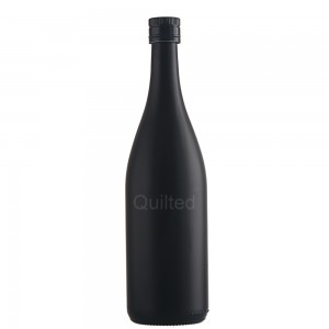750 ml matte black liquor vodka glass bottle with cover