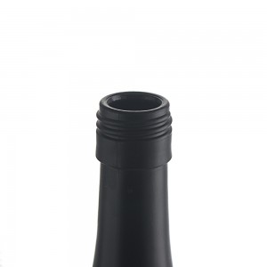 750 ml matte black liquor vodka glass bottle with cover