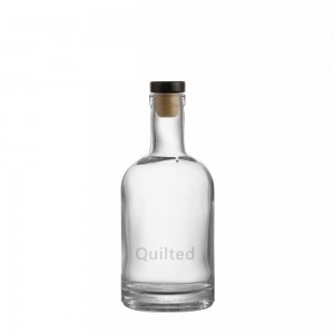 500 ml clear liquor vodka glass bottle with cork