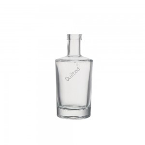 250 ml matte black and clear liquor glass bottle with cork