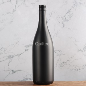 750 ml matte black color liquor wine glass bottle