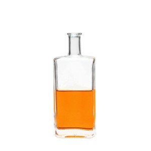 500ml Clear Flat Square Whisky Glass Bottles