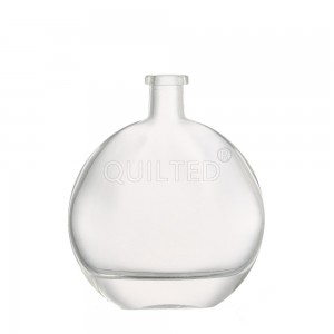 Flat round 200 ml liquor glass whisky bottle