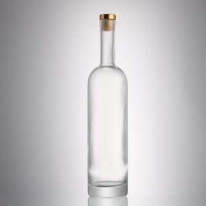 750 ml liquor glass tequila bottle with cork