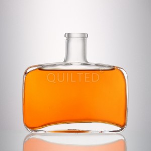 500ml flat shape clear liquor glass whisky bottle