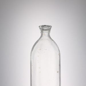 Empty 1000 ml liquor glass bottle with cork
