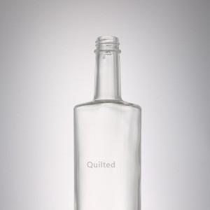 750 ml flat shoulder liuqor glass brandy bottle