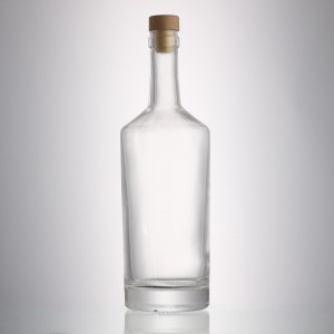 custom 700 ml glass bottle with cork stopper
