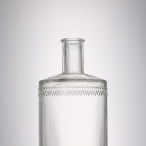 Custom clear glass 1000 ml logo liquor bottle