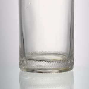 Custom clear glass 1000 ml logo liquor bottle
