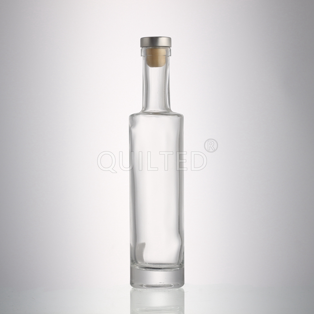 clear liquor bottle