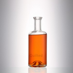 Design 375 ml clear liquor glass gin bottle with cork