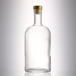 Custom round shape 1000 ml liquor bottle