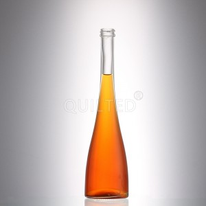 Design 375 ml long neck liquor amber glass bottle