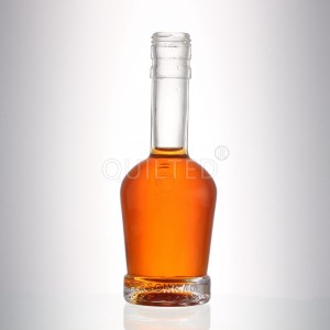 Clear 200 ml long neck liquor glass vodka bottle