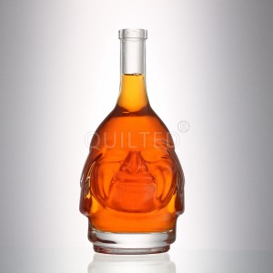 Unique shape 500 ml clear liquor glass tequila bottle