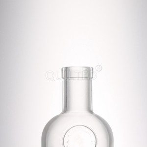 Small round 375 ml clear liquor glass gin bottle