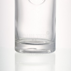 Small round 375 ml clear liquor glass gin bottle