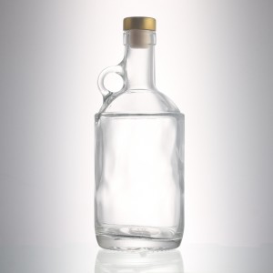 750 ml liquor glass bottle with handle