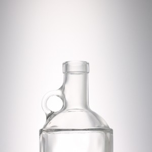 750 ml liquor glass bottle with handle