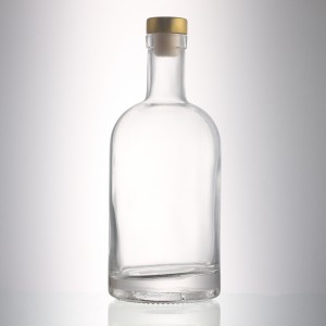 500 ml custom liquor glass bottle with cork