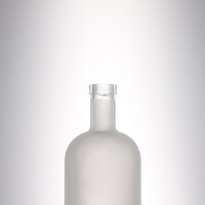 1000 ml frosted glass liquor bottle with cork