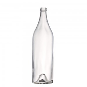 1000 ml liquor clear glass bottle with cork