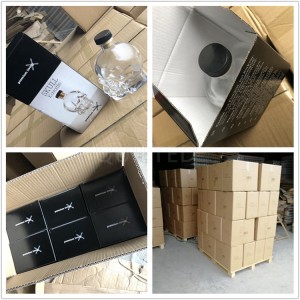 Skull shape liquor glass whisky bottle with lid