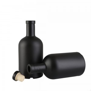375 ml black color liquor wine glass bottle