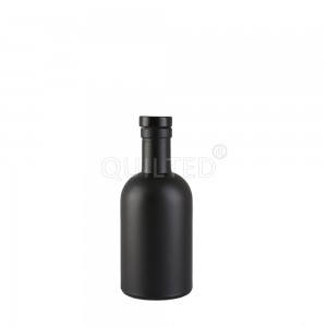 China Wholesale Glass Bottle Design Factories Pricelist- 200 ml black round liquor glass vodka bottle  – QLT