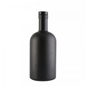 500 ml matte black liquor glass bottle
